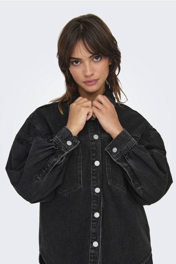 ONLANNI LS SHIRT LB DNM JACKET CRO 15284611 BLACK